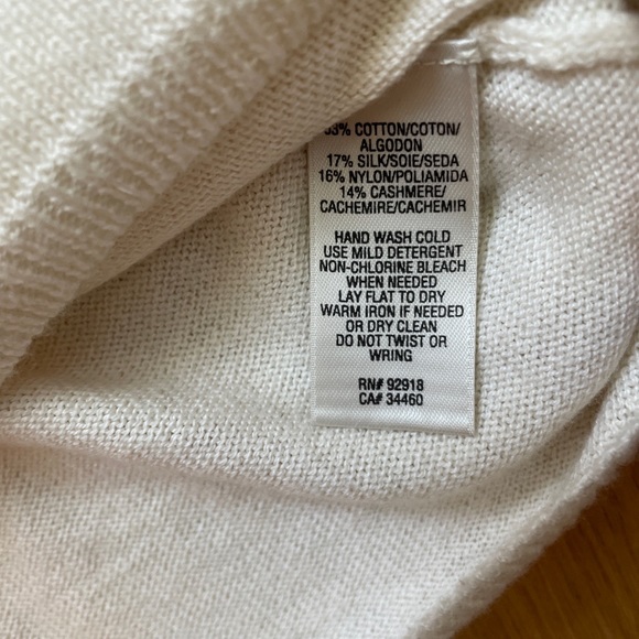 JUICY COUTURE SWEATER Shell SHORT SLEEVE IVORY SMALL EYELET COTTON CASHMERE Knit - Picture 7 of 7